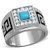 Men's Stainless Steel Synthetic Turquoise Rings Design W