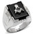 High polished Stainless Steel Ring Mason in 3 Diamond Design