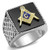 Two-Tone IP Gold Stainless Ring Mason Black Face Design