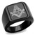 IP Black Stainless Steel Ring Mason Black Embossed
