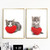 Cartoon Cute Cat Wall Art Canvas Painting