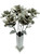 Half Dozen Metal Roses & Vase, Six Recycled Metal Roses w/Vase