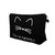 Women's Cat Print Cosmetic Bag (Black)