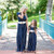 Fashion Family Matching Mother & Daughter Dress Set - Black