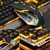 Ninja Dragons Tungsten Gold Metal Frame Gaming Keyboard & Mouse Set