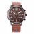 Men's Leather Stainless Steel Sport Analog Watch