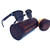 Midnight Black Bamboo Club Sunglasses w/Case