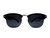 Midnight Black Bamboo Club Sunglasses w/Case