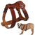 Genuine Leather Dog Harness Brown Real Leather