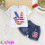 Girl's Short Sleeve Tops in U.S.A Design