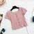 Women's T-shirts Square Collar Knitting w/Buttons