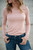 Ribbed Crew Neck Long Sleeve Tee in Dusty Pink