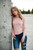 Ribbed Crew Neck Long Sleeve Tee in Dusty Pink