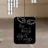 Angel Wings Wind Chime sail engraved with angel wings design — personalized with name and dates