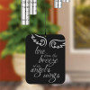 Angel Wings Wind Chime sail engraved with angel wings design — personalized with name and dates