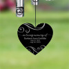 Back of When the Wind Blows Memory Chime heart sail personalized with loved one's name and dates — memorial wind chime