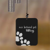 Paw Prints Wind Chime personalized with pet's name — loss of pet bereavement gift for dog or cat