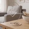 In My Heart personalized glass heart memorial ornament shown on optional display stand