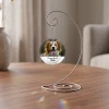 Personalized Pooch glass pet memorial ornament shown on optional display stand