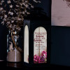Heaven in Our Home memorial lantern illuminated by included 6-inch LED candle