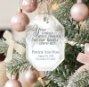 Personalized Angel Wings glass memorial ornament with 'wings were ready' verse, engraved with name and dates
