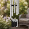 Back of When the Wind Blows Angel Chimes sail personalized with loved one's name and dates — memorial wind chime