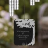 Back of When the Wind Blows Angel Chimes sail personalized with loved one's name and dates — memorial wind chime