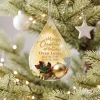 Personalized Merry Christmas in Heaven glass teardrop memorial ornament engraved with name and dates