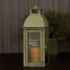 Beloved Father personalized memorial lantern glowing softly with LED candle, sympathy gift for loss of dad