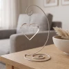 My Father, My Guide personalized glass heart memorial ornament for loss of dad shown on optional display stand