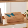 Treasured Memories alder wood memorial keepsake box, felt lined, personalized with name and dates
