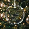 Personalized In Memory Of glass memorial ornament engraved with name and dates