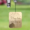 Miss Him So Wind Chime sail featuring verse "As angels keep their watch up there, please God let him know I love him and miss him so" — personalized with name and dates