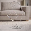 Mother's Wings personalized glass memorial ornament for loss of mom shown on optional display stand
