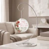 Loved Mother personalized glass memorial ornament shown on optional display stand