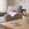 My Daughter in Heaven personalized glass heart memorial ornament shown on optional display stand