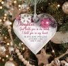 Personalized My Daughter in Heaven glass heart memorial ornament engraved with name and dates
