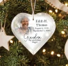 Personalized Grandma Guardian Angel glass heart memorial ornament with photo, name, and dates