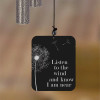 Listen to the Wind® Wind Chime sail engraved with "Listen to the wind and know I am near" — trademarked verse