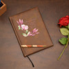 Personalized in memory of memorial journal featured in rustic brown