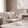 Dad in My Heart personalized glass memorial ornament shown on optional display stand