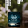 Back of A Child's Light Memorial Chime sail personalized with child's name and dates — loss of child wind chime
