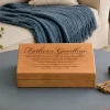 Father's Goodbye alder wood keepsake box with engraved poem, felt lined, personalized for the loss of a father