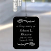 Back of A Father's Goodbye Angel Chime sail personalized with father's name and dates — loss of father memorial wind chime
