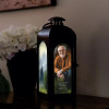 Photograph memorial lantern personalized with loved one's photo, name, and dates