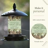 Brother memorial bird feeder personalization guide with a magnified example of the name and dates.