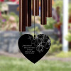 Personalized memorial wind chime for loss of mom is 36" with bronze colored tubes and is personalized with mom's name and dates on the back of the sail.