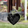 Personalized memorial wind chime for loss of mom is 36" with bronze colored tubes and has a poem on the front of the sail.