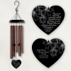 Personalized memorial wind chime for loss of mom is 36" with bronze colored tubes and is personalized with mom's name and dates on the back of the sail.