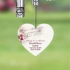 Back of Gentle Breezes Memorial Wind Chime heart sail personalized with loved one's name and dates — no photo option